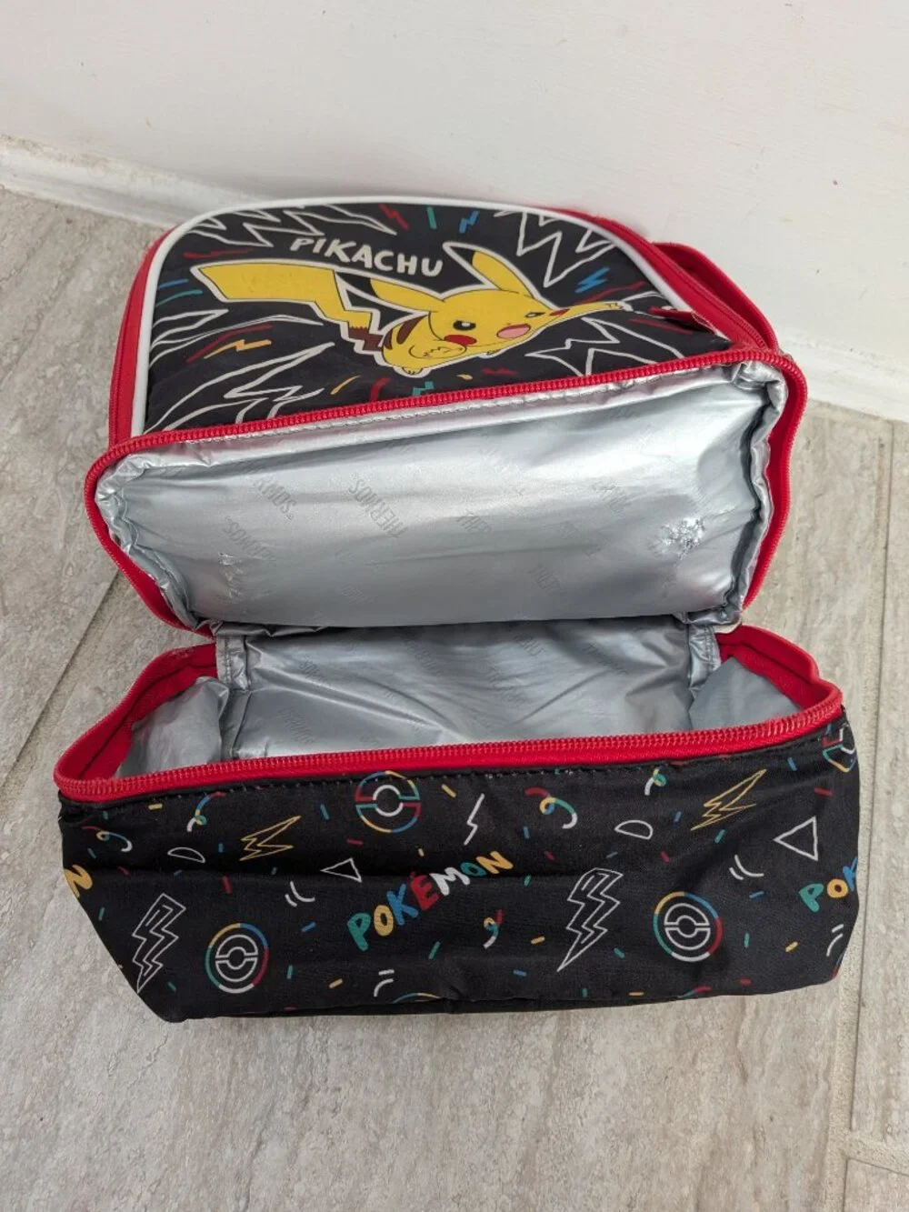 Thermos Pokemon Pikachu Soft Insulated Lunch Box Bag With 2 Compartments